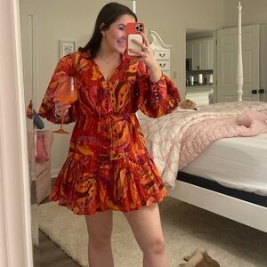 Farm Rio Banana Juice Collared Mini Dress